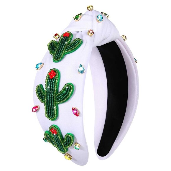 Mexican Headbands for Women Beaded Wide Top Knot Fiesta Accessories